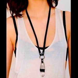 925 Crystal Leather Necklace
